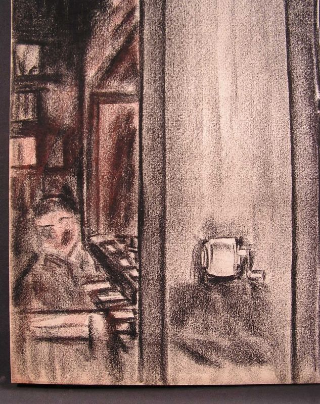 Original Drawing by Charcoal and Conte, Reflection by E. Kawanabe 1978