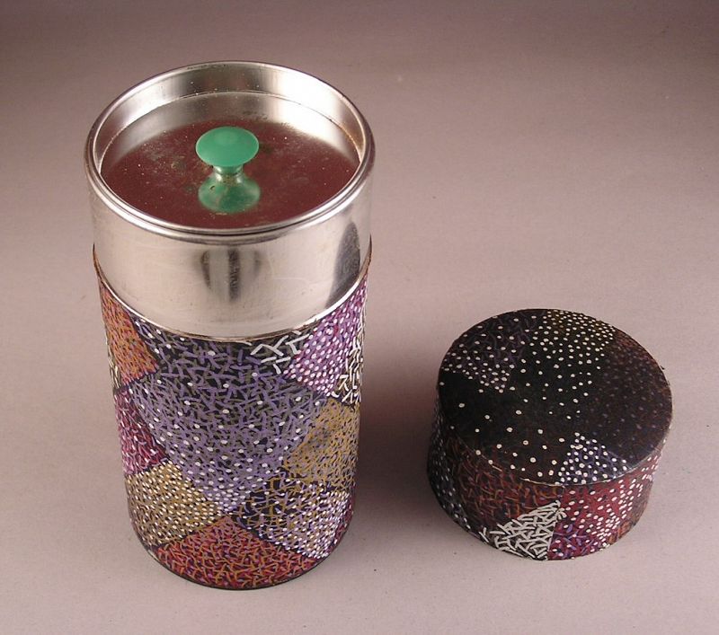 Lovely Japanese Vintage Unique Washi Tea Canister