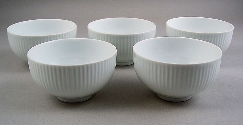 Very Fine Japanese WHITE CERAMIC Cup and Saucer Set by TOSHO