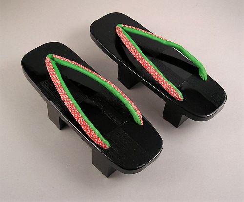 Fine Japanese Pair of Geta for Lady with Roiro Lacquer