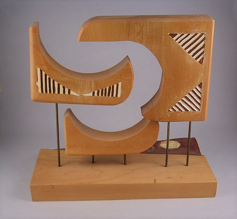 Unique Wood Sculpture, The Harmony, 1982 by E. Kawanabe