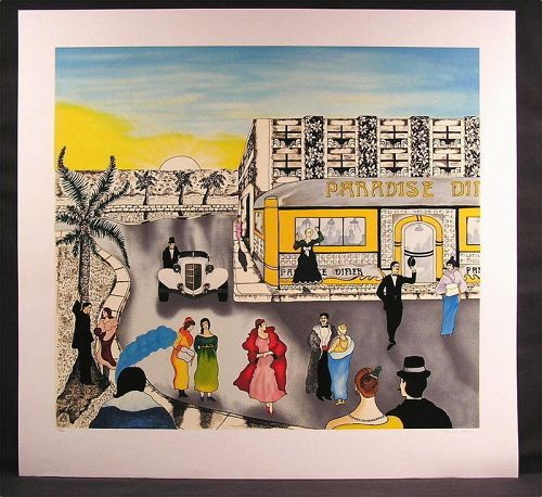 Original Serigraph by Linnea Pergola , Paradise Diner, Limited Edition