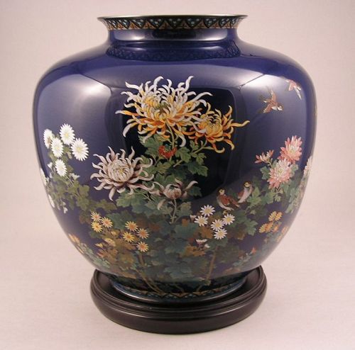 Exquisite Japanese Cloisonne Vase by Ando Jubei, Meiji