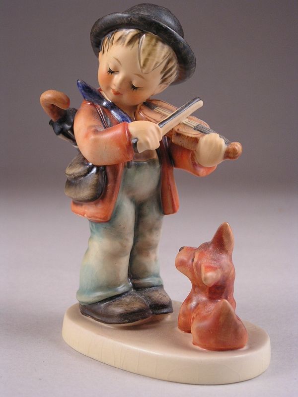 Lovely Vintage Hummel Figure, Boy w/ Violin and Dog