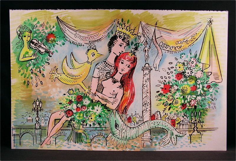 Original Lithograph by Cobelle,&quot;Royal Lovers&quot;