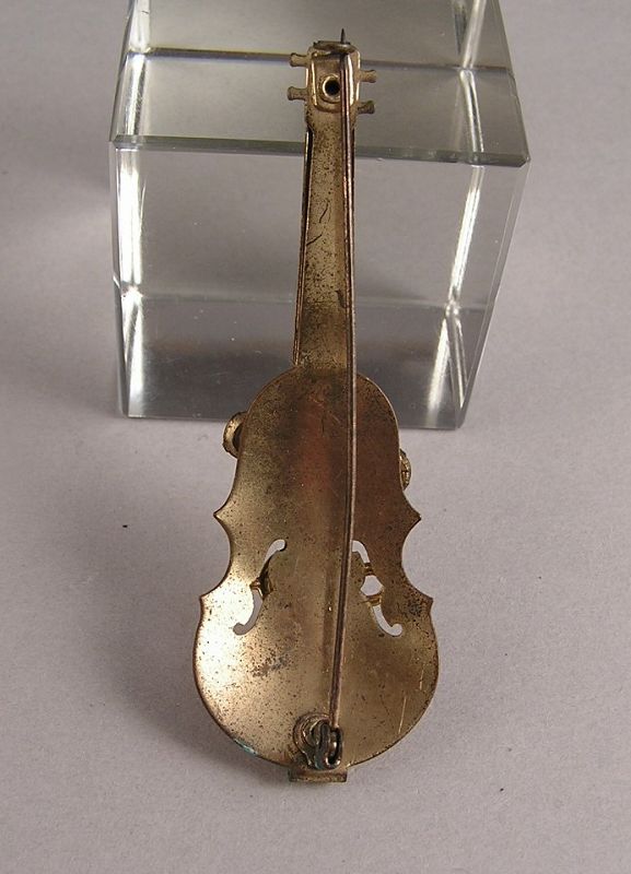 Vintage Violin Treble Clef Music theme Brooch