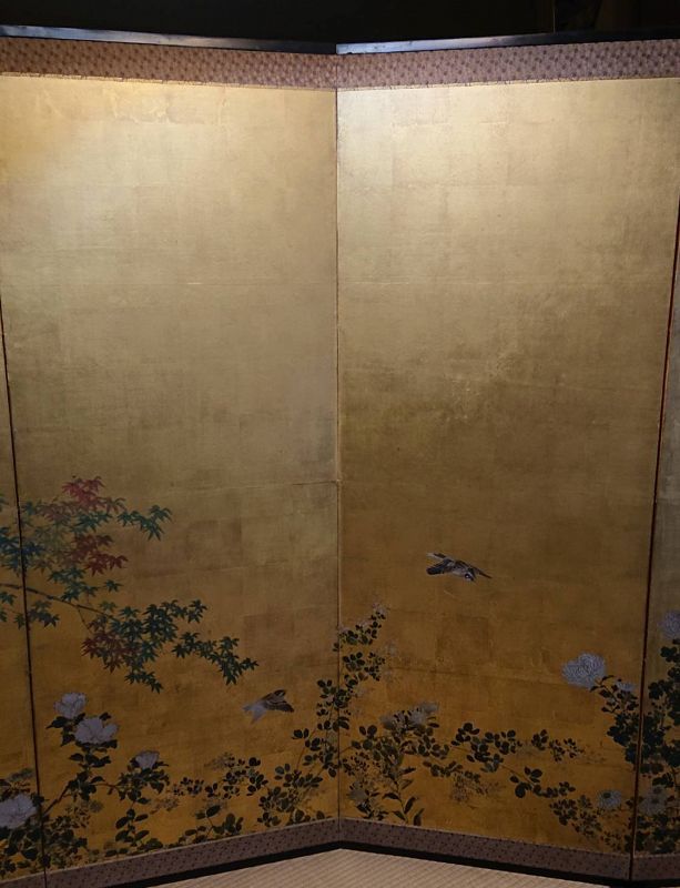 Lovely Japanese Byobu Screen 6 panels with Autumn Flowers