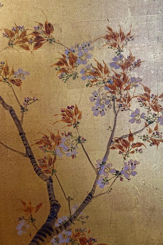 Lovely Japanese Byobu Screen 6 panels with Spring Flowers