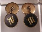 Vintage Beautiful Japanese Damascene Cuff Links Early Showa