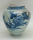 Rare Japanese Sometsuke Vase from Early Edo