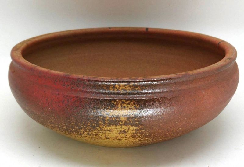 Fine Japanese Tama Yaki Hira Mizusashi Bowl by Inoue Goutaro