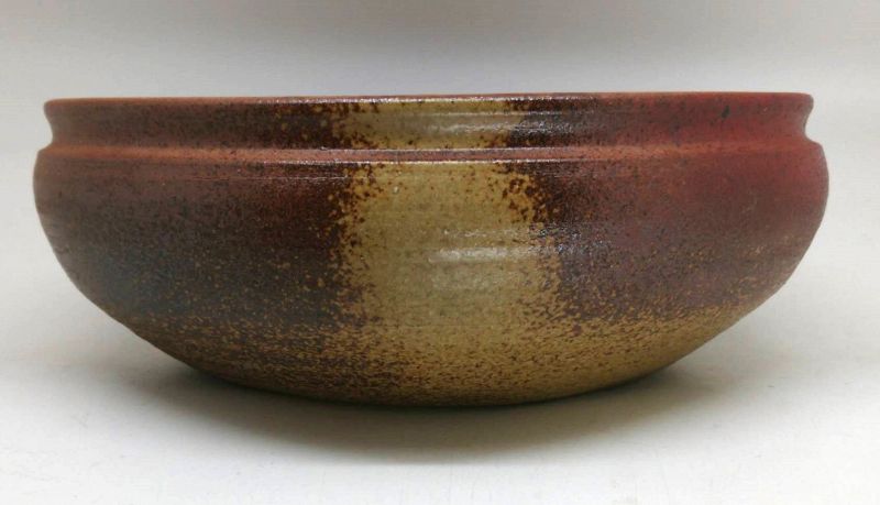 Fine Japanese Tama Yaki Hira Mizusashi Bowl by Inoue Goutaro