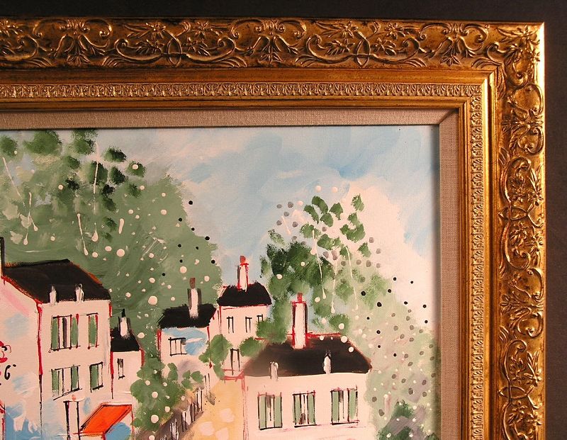 Original Oil Painting by Charles Cobelle, Lapin Agile, Framed