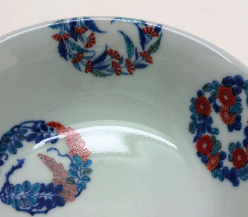 Very Fine Japanese Porcelain Iro Nabeshima Bowl by Imaemon 13th