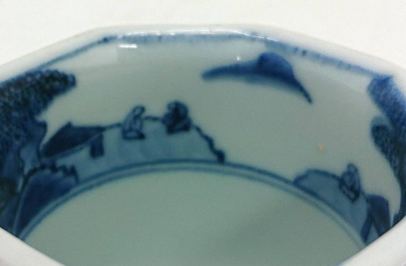 Rare Japanese Porcelain Blue and White Koro w/Oranda Jin, Nanban Art