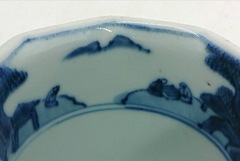 Rare Japanese Porcelain Blue and White Koro w/Oranda Jin, Nanban Art