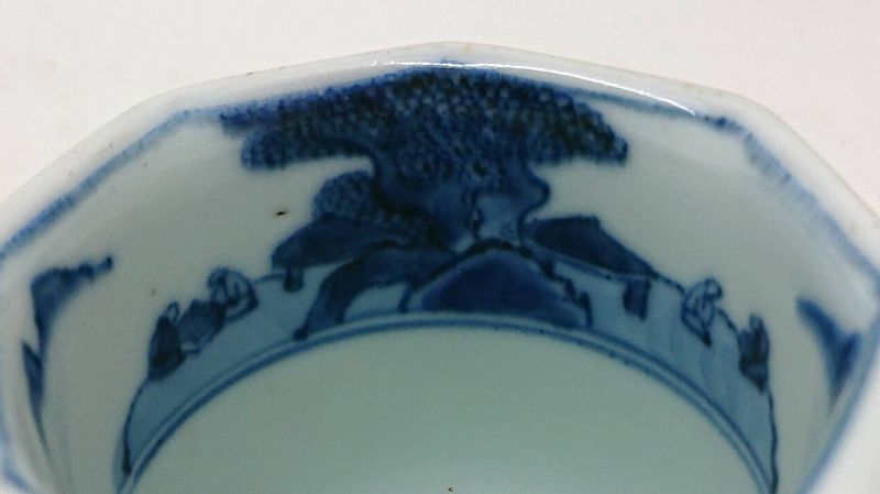 Rare Japanese Porcelain Blue and White Koro w/Oranda Jin, Nanban Art