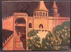 Original Oil Painting Castle Scene by E Kawanabe on Canvas