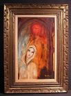 Original Framed Oil Painting Lady w/veil by Hazel Thompson