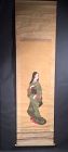 Beautiful Japanese Bijin-Ga, Beauty Painted Scroll early 19c