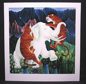 Original Serigraph by Jose Carlos Ramos, "Endangered Ones", Ltd Ed