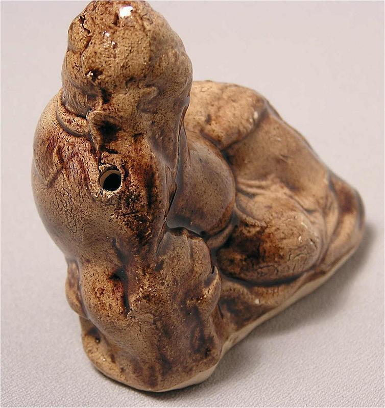 Japanese Pottery Suiteki, Water Dropper Figure