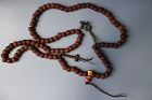 Antique bodhi seed 108 bead antique mala with, brass bell and dorje.