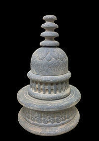 A fine Gandharan grey schist stupa, 2nd / 3rd Century