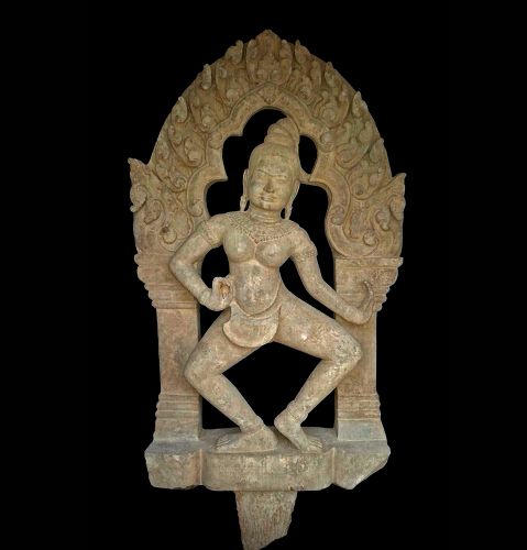 A Rare large Khmer Stone Stele With Dancing Apsara, Baphuon 11Th Cent
