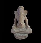 A Large Khmer Stone Ganesha Figure, Angkor Thom 10th Cent