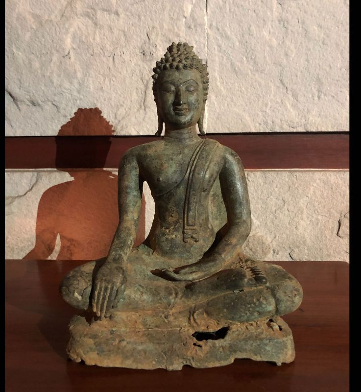 A Rare Bronze Figure Of Buddha, Thailand, Sukhothai Period, 15th Cent