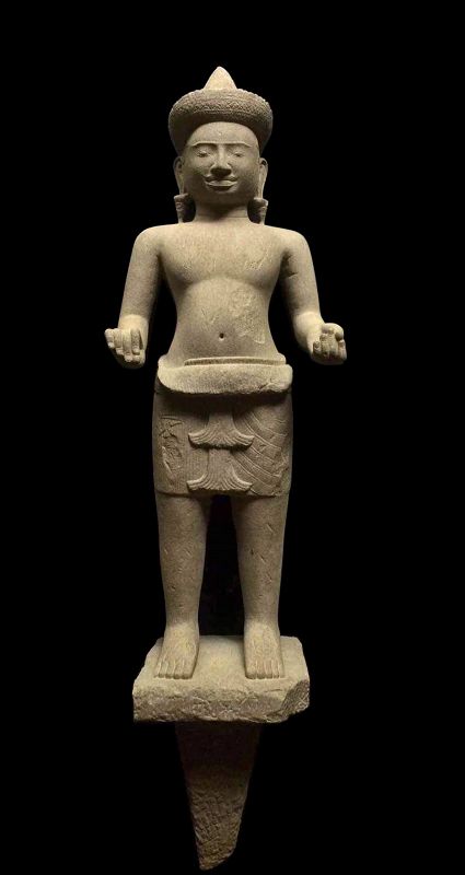 A Sandstone Figure of a Male Divinity, Angkor Wat 12th Century