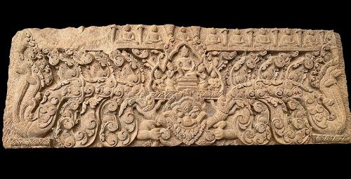 Rare Khmer Masterpiece Low Relief, Angkor Thom Period 10th Cent