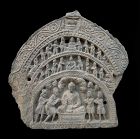 A Rare Large Grey Schist Relief Of The Buddha, Gandhara 2nd/3rd C