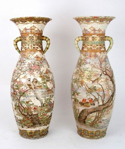 Pair of stunning Satsuma vases