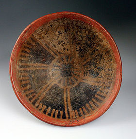 Large Pre-columbian Narino pottery pedestal bowl #6