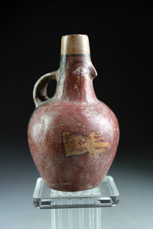 Fine Pre-columbian figural pottery terracotta jug, Costa Rica