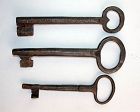 Set of three Large Early European Iron keys, 17th.-18th. century!
