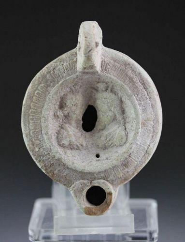 Scarce Roman pottery terracotta Oil Lamp, Serapis & Isis!