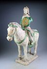 Chinese Tomb pottery Horseman, Ming Dynasty w. TL test (540 years)!
