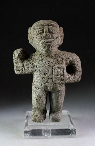 Massive Pre-Columbian Lava Stone figure of a Warrior 800-1300 AD
