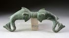 A large Roman figural bronze of two Fish, 3rd. cent AD