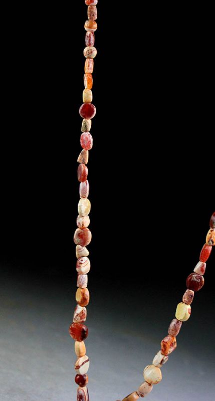 Calcified Carnelian stone necklace, Asian Near East ca. 2nd. mill. BC