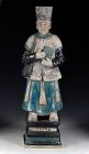 An XXL Chinese Pottery figure of  male Attendant, Ming Dynasty
