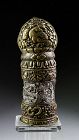 Rare huge Sino-Tibetan bronze and silver stamp seal, ca. 18th. cent.