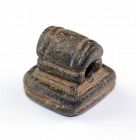 Neo-Hittite serpentine stone Stamp Seal w handle, 1000-700 BC