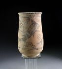 Fine larger Indus Valley pottery vase with fish,  mid 3rd. mill BC
