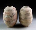 Pair of Indus Valley pottery jars, 3rd. millenium BC