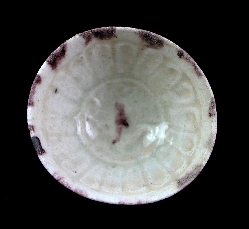 Intact Islamic pottery jar Pearly white glaze 12th. century AD