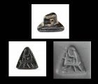 Rare Triangular serpentine stamp seal w handle, 2nd. mill. BC